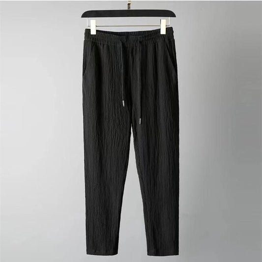 Black - Men's Crinkled Co-Ord Set